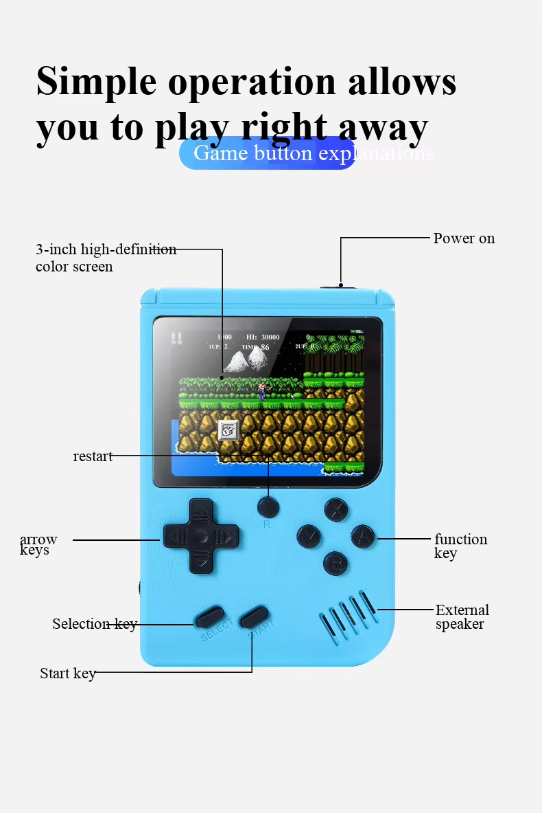 3.0 Inch Macaron Retro Portabl - Gaming Console Under 500 评论和价格